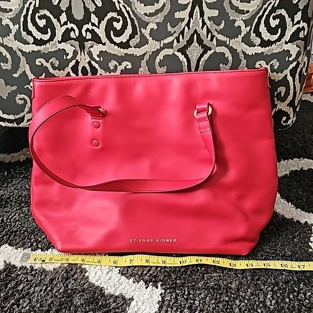 Etienne Aigner red shoulder bag leather purse